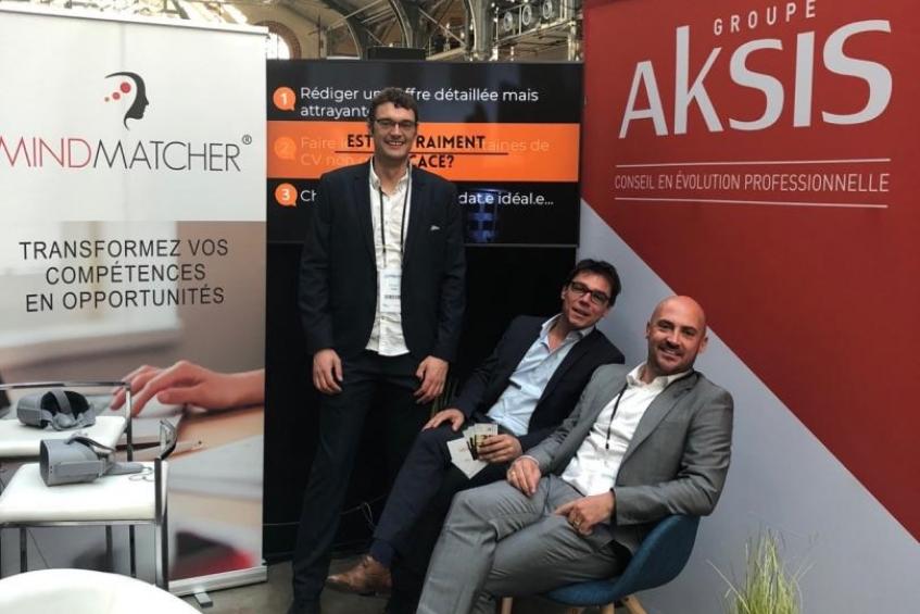 Florent André, Thomas Pourrier et Alexandre Carpentier au stand Aksis / MindMatcher à la RMS Conf